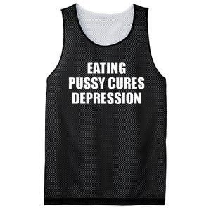 Eating Pussy Cures Depression Funny Adult Joke Mesh Reversible Basketball Jersey Tank