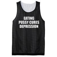 Eating Pussy Cures Depression Funny Adult Joke Mesh Reversible Basketball Jersey Tank