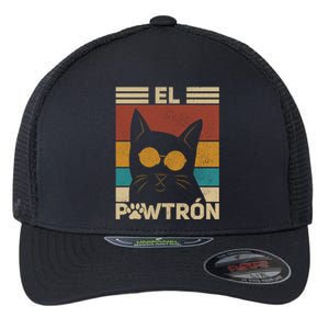 El PawtróN Cat Dad Cat Grandpa Funny Fathers Day Black Cat Great Gift Flexfit Unipanel Trucker Cap