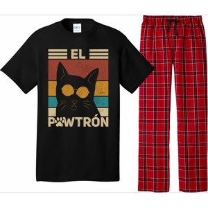 El PawtróN Cat Dad Cat Grandpa Funny Fathers Day Black Cat Great Gift Pajama Set