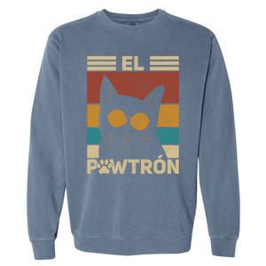 El PawtróN Cat Dad Cat Grandpa Funny Fathers Day Black Cat Great Gift Garment-Dyed Sweatshirt