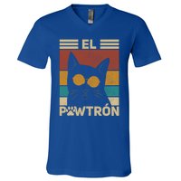 El PawtróN Cat Dad Cat Grandpa Funny Fathers Day Black Cat Great Gift V-Neck T-Shirt