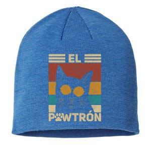 El PawtróN Cat Dad Cat Grandpa Funny Fathers Day Black Cat Great Gift Sustainable Beanie