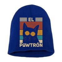 El PawtróN Cat Dad Cat Grandpa Funny Fathers Day Black Cat Great Gift Short Acrylic Beanie