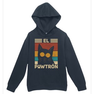 El PawtróN Cat Dad Cat Grandpa Funny Fathers Day Black Cat Great Gift Urban Pullover Hoodie