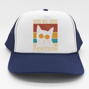 El PawtróN Cat Dad Cat Grandpa Funny Fathers Day Black Cat Great Gift Trucker Hat