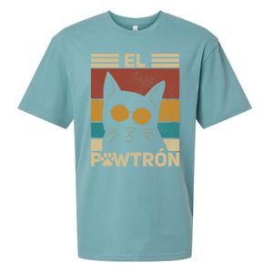 El PawtróN Cat Dad Cat Grandpa Funny Fathers Day Black Cat Great Gift Sueded Cloud Jersey T-Shirt