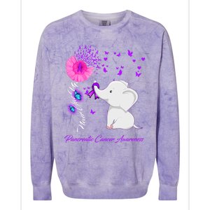 Elephant Pancreatic Cancer Awareness Funny Gift Pancreatic Cancer Gift Colorblast Crewneck Sweatshirt