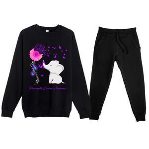 Elephant Pancreatic Cancer Awareness Funny Gift Pancreatic Cancer Gift Premium Crewneck Sweatsuit Set