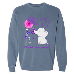 Elephant Pancreatic Cancer Awareness Funny Gift Pancreatic Cancer Gift Garment-Dyed Sweatshirt