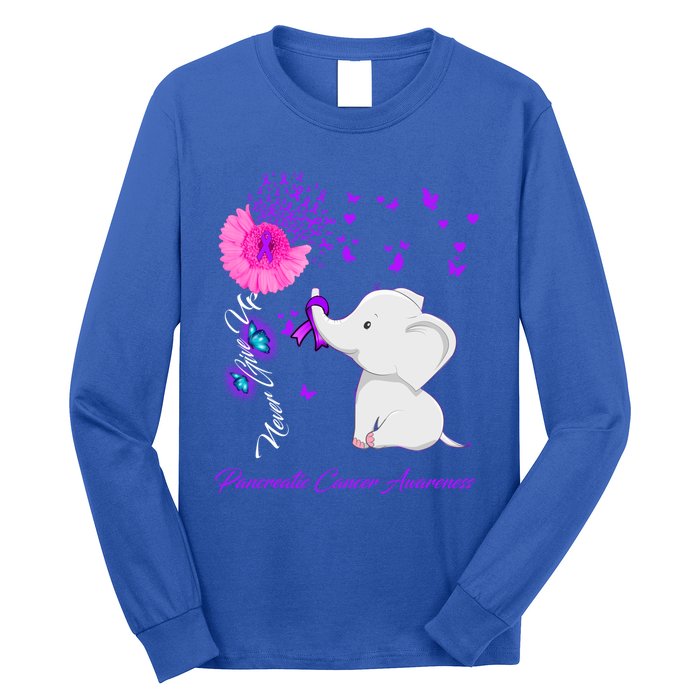 Elephant Pancreatic Cancer Awareness Funny Gift Pancreatic Cancer Gift Long Sleeve Shirt