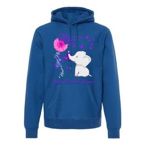 Elephant Pancreatic Cancer Awareness Funny Gift Pancreatic Cancer Gift Premium Hoodie