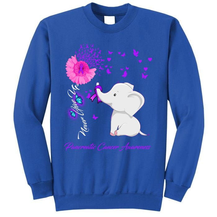 Elephant Pancreatic Cancer Awareness Funny Gift Pancreatic Cancer Gift Tall Sweatshirt