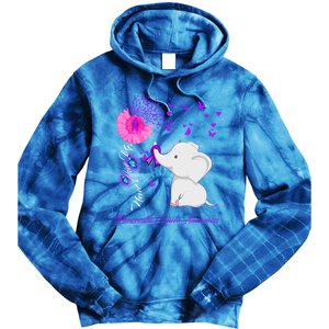 Elephant Pancreatic Cancer Awareness Funny Gift Pancreatic Cancer Gift Tie Dye Hoodie