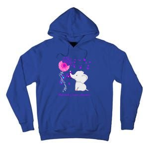 Elephant Pancreatic Cancer Awareness Funny Gift Pancreatic Cancer Gift Tall Hoodie