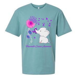 Elephant Pancreatic Cancer Awareness Funny Gift Pancreatic Cancer Gift Sueded Cloud Jersey T-Shirt