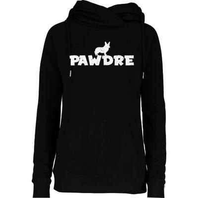 En Pawdre Corgi Dad Cute Fur Dad Fathers Day Dog Womens Funnel Neck Pullover Hood