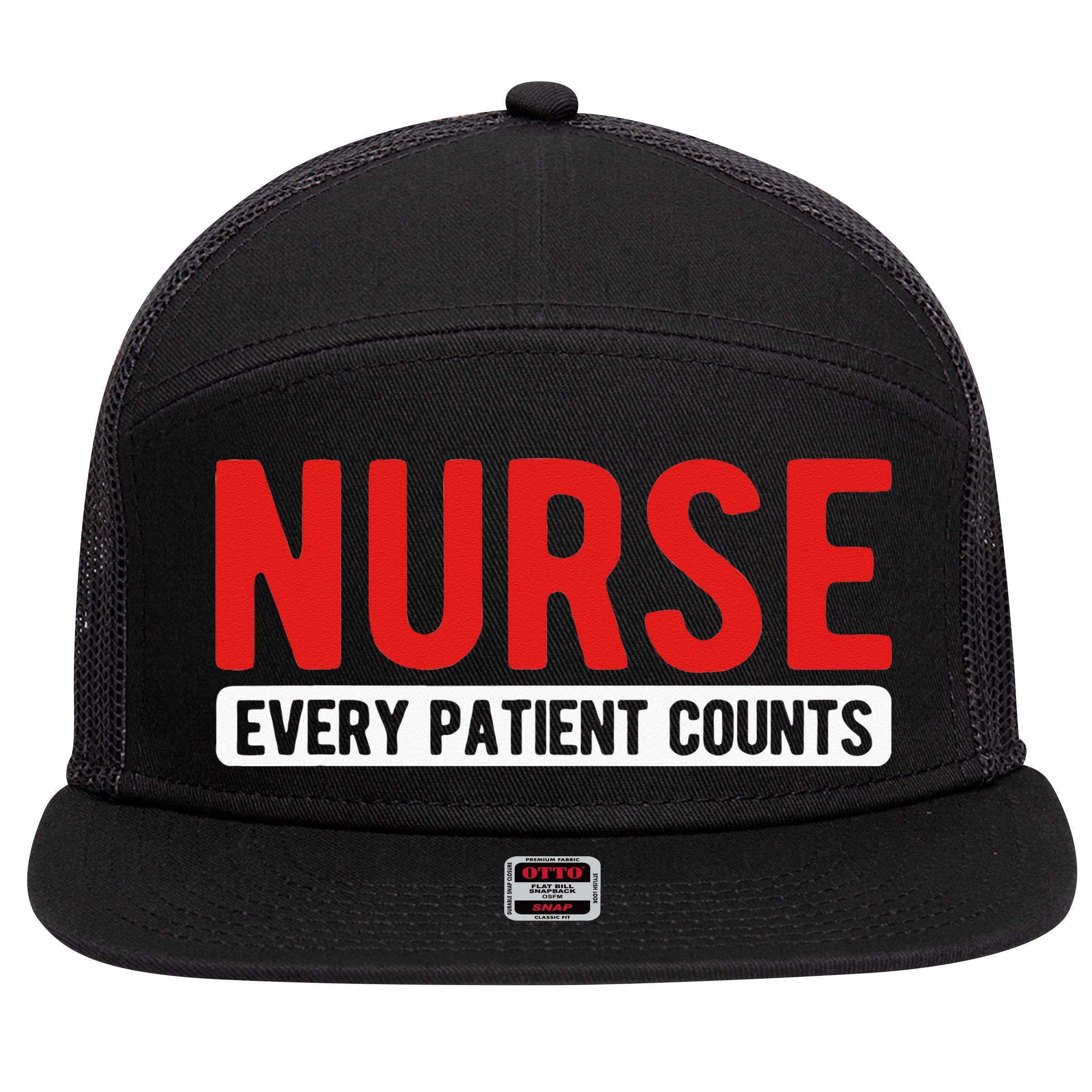 Every Patient Counts RN Nurse 7 Panel Mesh Trucker Snapback Hat