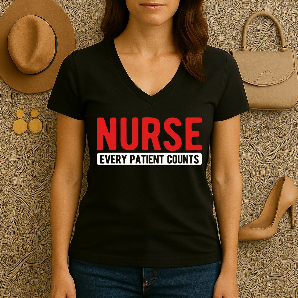 Every Patient Counts RN Nurse Women's V-Neck T-Shirt