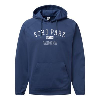 Echo Park California Los Angeles CA Vintage Performance Fleece Hoodie