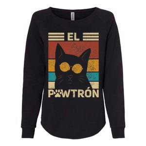 El Pawtrón Cat Dad Cat Grandpa Funny Fathers Day Black Cat Womens California Wash Sweatshirt