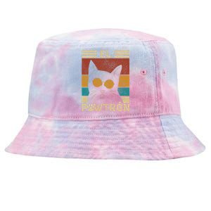 El Pawtrón Cat Dad Cat Grandpa Funny Fathers Day Black Cat Tie-Dyed Bucket Hat