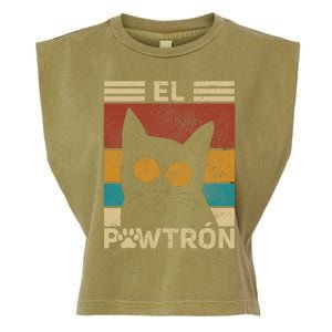 El Pawtrón Cat Dad Cat Grandpa Funny Fathers Day Black Cat Garment-Dyed Women's Muscle Tee