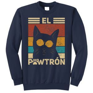 El Pawtrón Cat Dad Cat Grandpa Funny Fathers Day Black Cat Sweatshirt