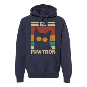 El Pawtrón Cat Dad Cat Grandpa Funny Fathers Day Black Cat Premium Hoodie