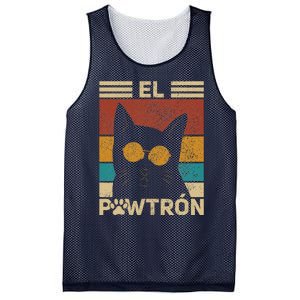 El Pawtrón Cat Dad Cat Grandpa Funny Fathers Day Black Cat Mesh Reversible Basketball Jersey Tank