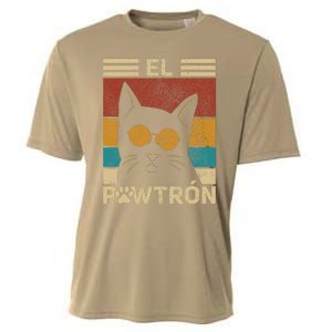 El Pawtrón Cat Dad Cat Grandpa Funny Fathers Day Black Cat Cooling Performance Crew T-Shirt