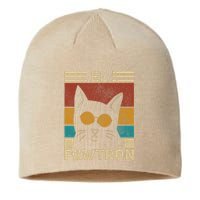 El Pawtrón Cat Dad Cat Grandpa Funny Fathers Day Black Cat Sustainable Beanie