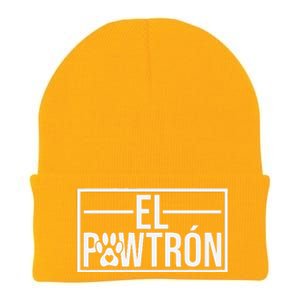 El Pawtrón Cat Dad Cat Grandpa Funny Fathers Day Cat Lover Knit Cap Winter Beanie