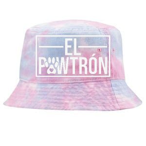 El Pawtrón Cat Dad Cat Grandpa Funny Fathers Day Cat Lover Tie-Dyed Bucket Hat