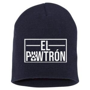 El Pawtrón Cat Dad Cat Grandpa Funny Fathers Day Cat Lover Short Acrylic Beanie