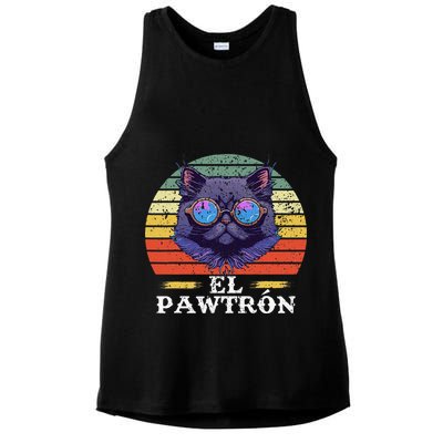 El Pawtrón Cat Dad Grandpa Daddy Cat Fathers Day Ladies PosiCharge Tri-Blend Wicking Tank