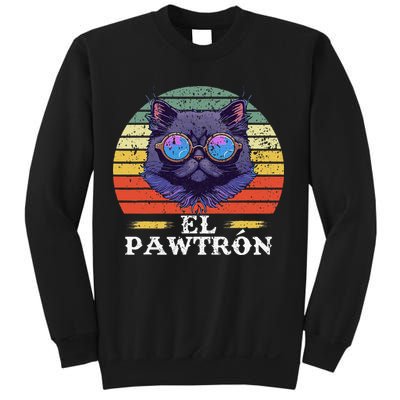 El Pawtrón Cat Dad Grandpa Daddy Cat Fathers Day Sweatshirt