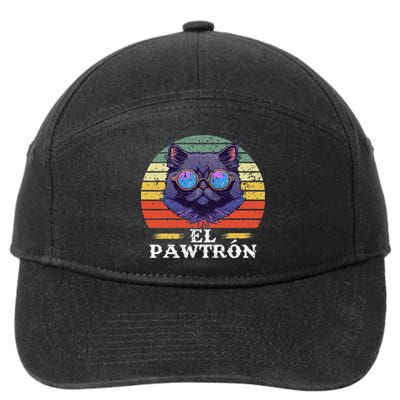 El Pawtrón Cat Dad Grandpa Daddy Cat Fathers Day 7-Panel Snapback Hat