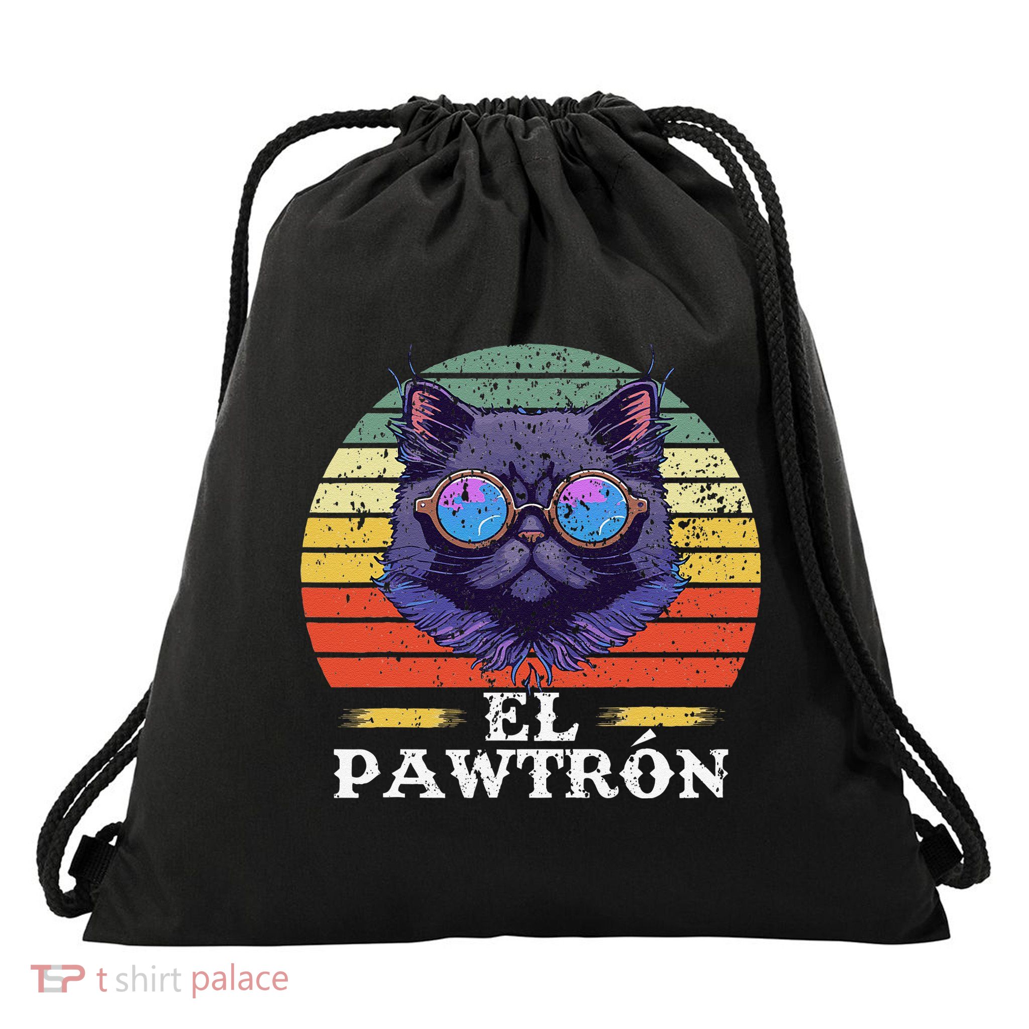 El Pawtrón Cat Dad Grandpa Daddy Cat Fathers Day Drawstring Bag