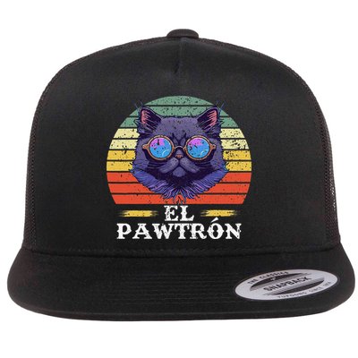 El Pawtrón Cat Dad Grandpa Daddy Cat Fathers Day Flatbill Hat