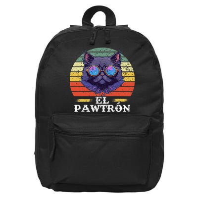 El Pawtrón Cat Dad Grandpa Daddy Cat Fathers Day 16 in Basic Backpack