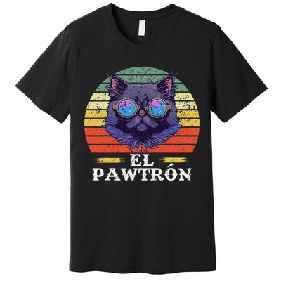 El Pawtrón Cat Dad Grandpa Daddy Cat Fathers Day Premium T-Shirt