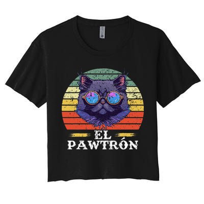 El Pawtrón Cat Dad Grandpa Daddy Cat Fathers Day Crop Top