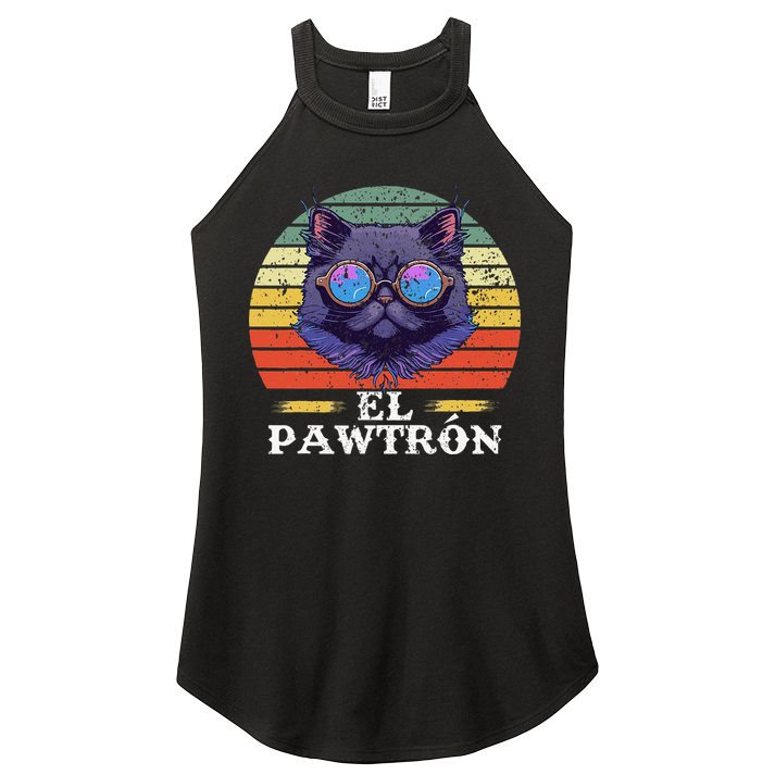 El Pawtrón Cat Dad Grandpa Daddy Cat Fathers Day Women's Perfect Tri Rocker Tank