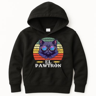 El Pawtrón Cat Dad Grandpa Daddy Cat Fathers Day Kids Hoodie