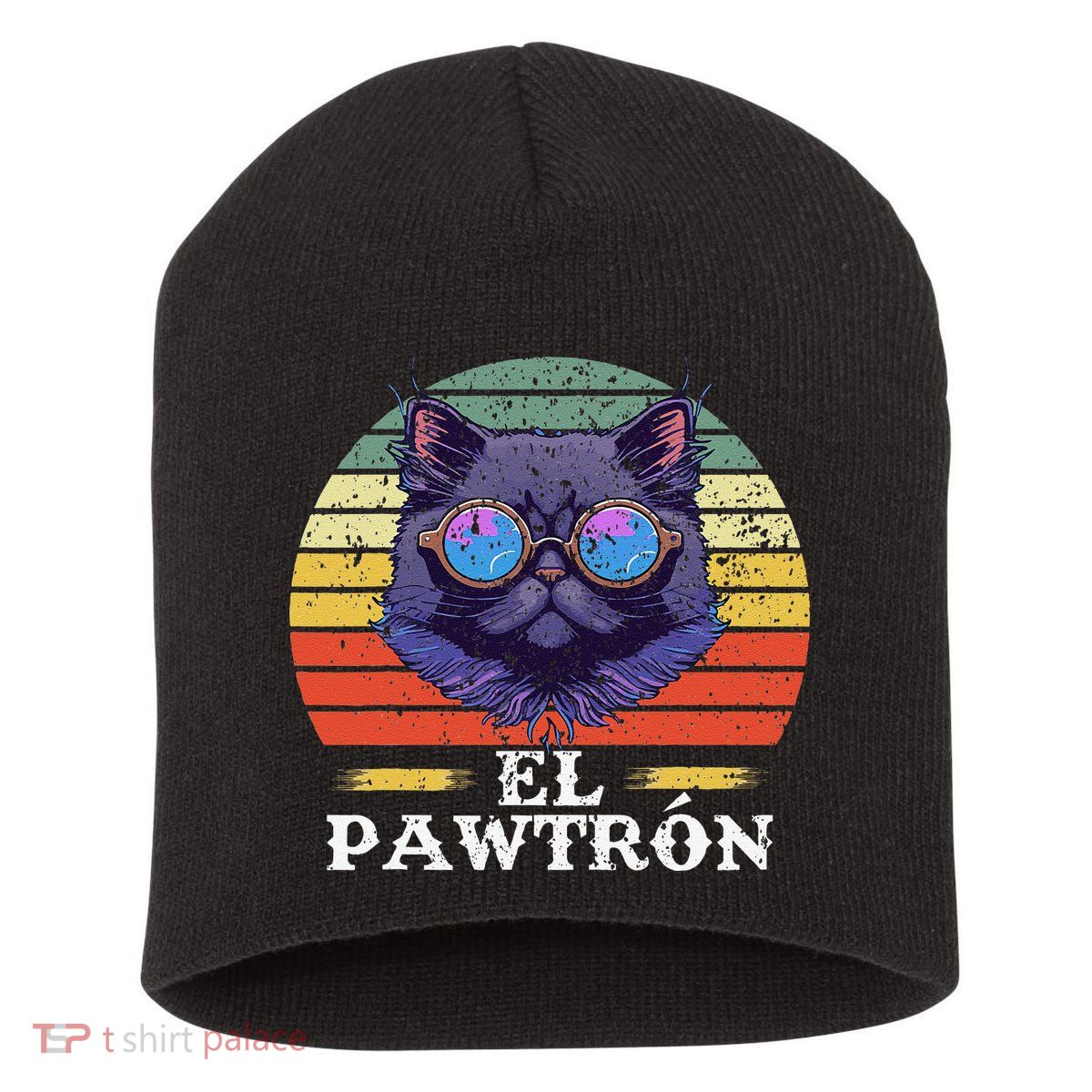 El Pawtrón Cat Dad Grandpa Daddy Cat Fathers Day Short Acrylic Beanie