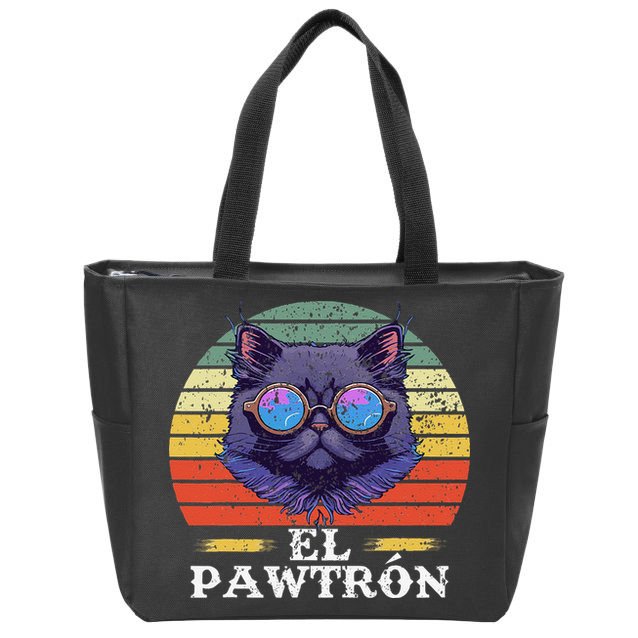 El Pawtrón Cat Dad Grandpa Daddy Cat Fathers Day Zip Tote Bag