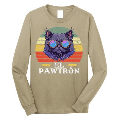 El Pawtrón Cat Dad Grandpa Daddy Cat Fathers Day Long Sleeve Shirt