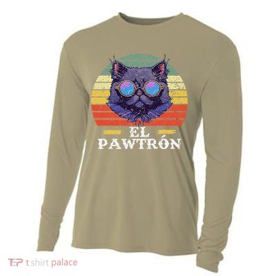 El Pawtrón Cat Dad Grandpa Daddy Cat Fathers Day Cooling Performance Long Sleeve Crew