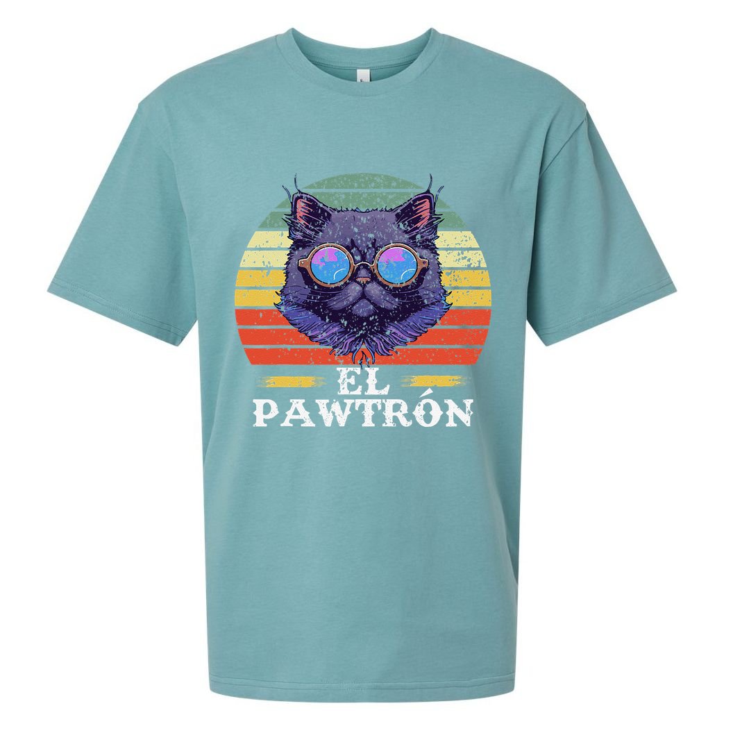 El Pawtrón Cat Dad Grandpa Daddy Cat Fathers Day Sueded Cloud Jersey T-Shirt